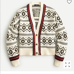 Jcrew Diamond fair isle cardigan sweater.